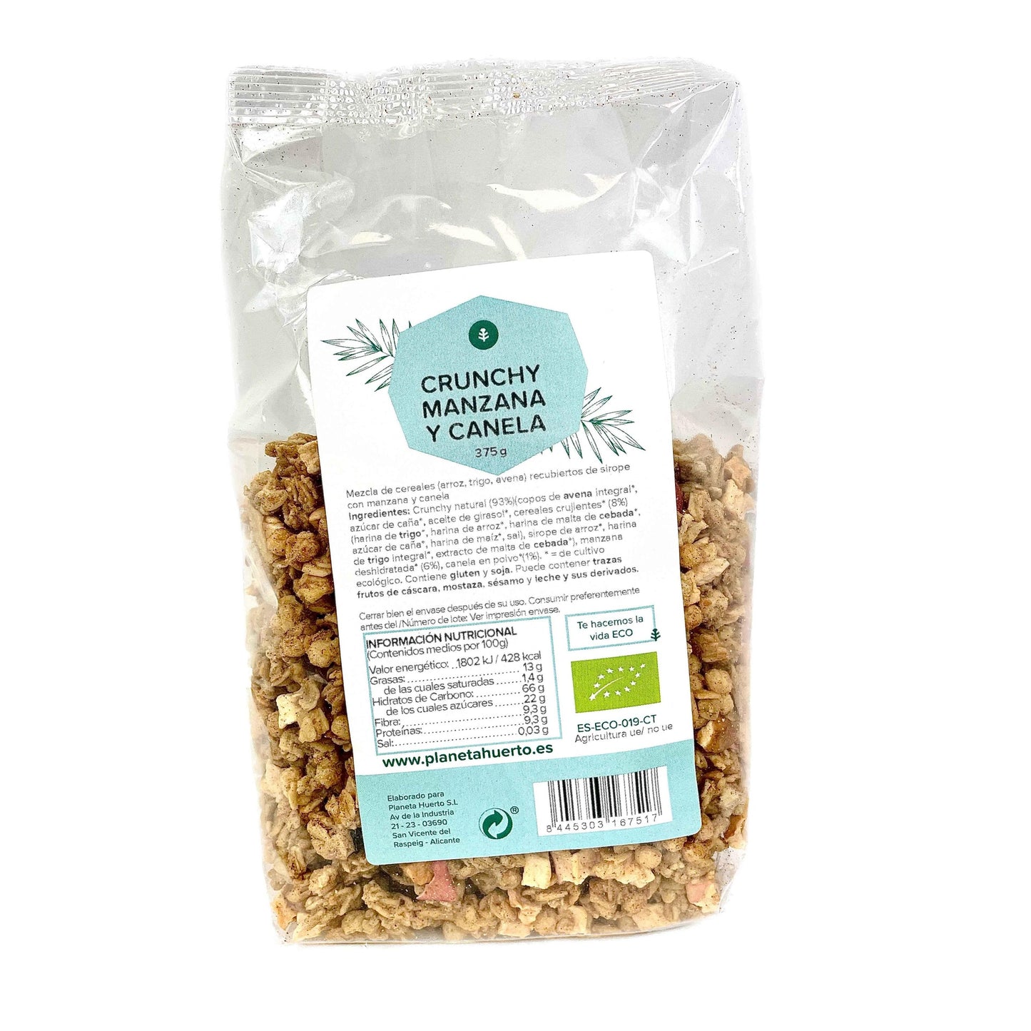 Muesli croccante di mela e cannella ECO Planeta Huerto 375 g