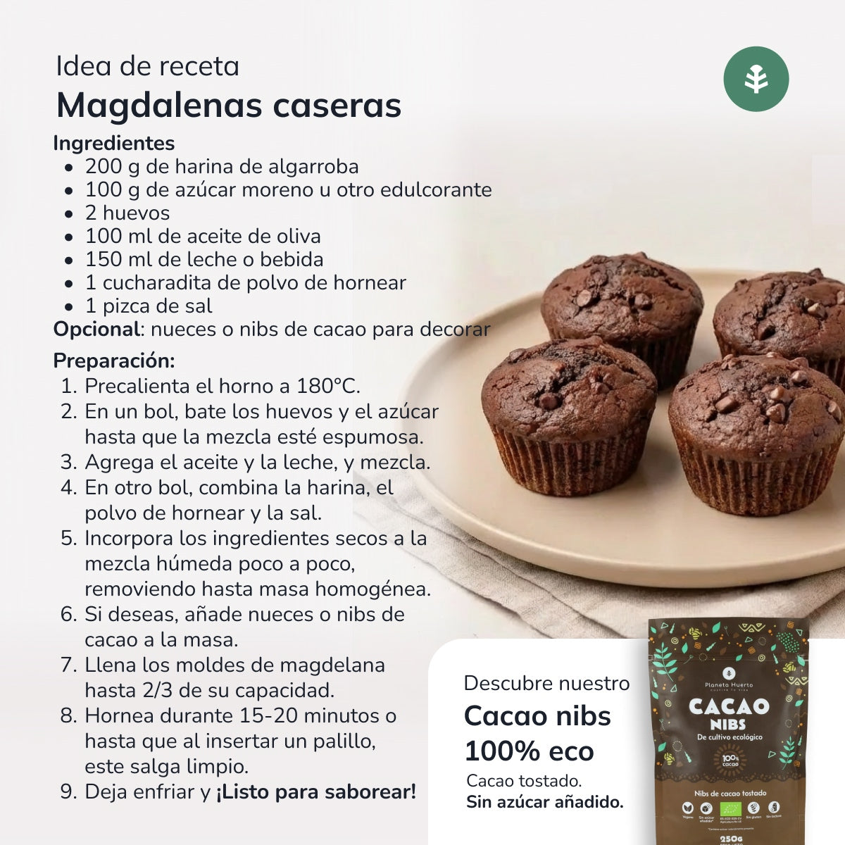 Farine de caroube Eco Planeta Huerto 800 g