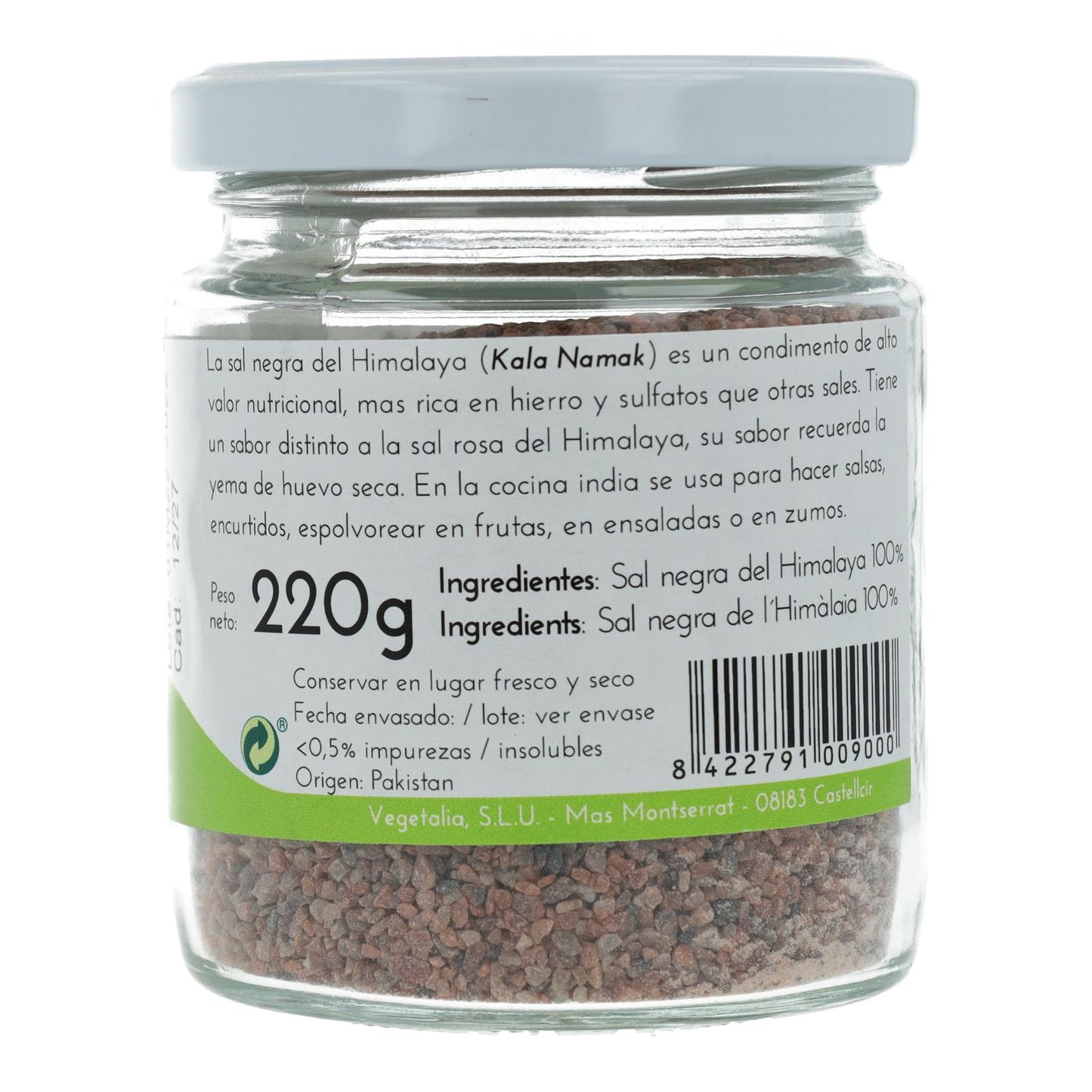Svart Himalaya-salt (Kala Nmak) Vegetalia 220 g