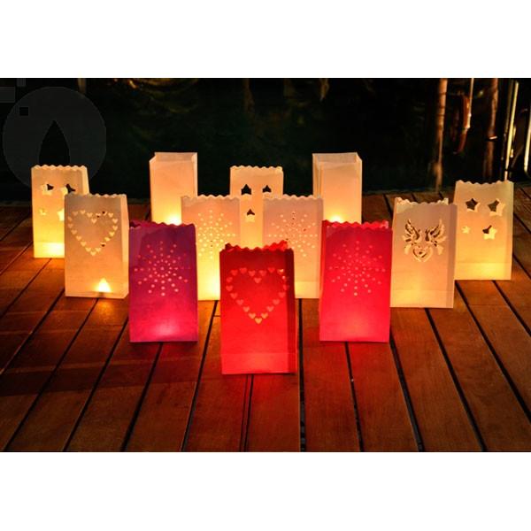 Lightbags Sacchetti di carta Confezione da 5 unità "Rojo Stars"