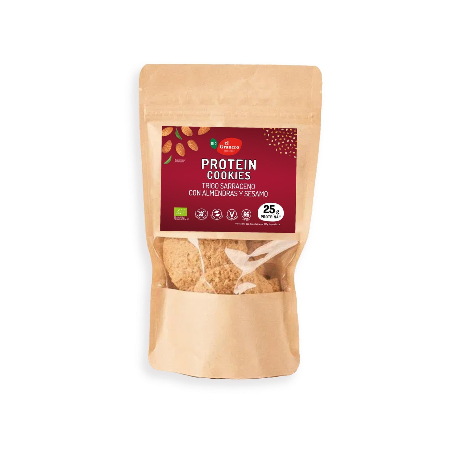 Proteinkakor med bovete, mandel och sesam BIO, 130 g