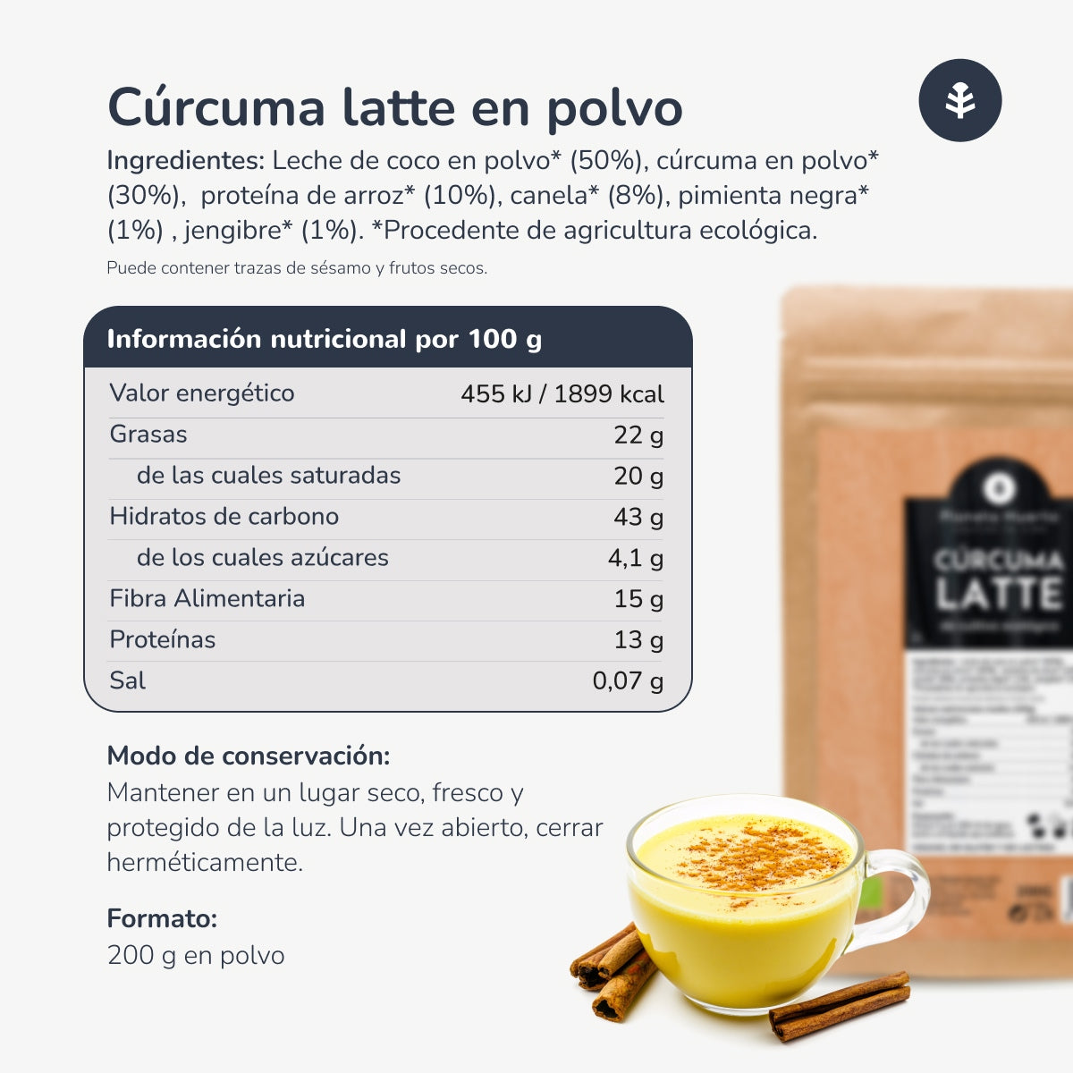 Gurkmeja Latte ECO Planet Garden 200 g
