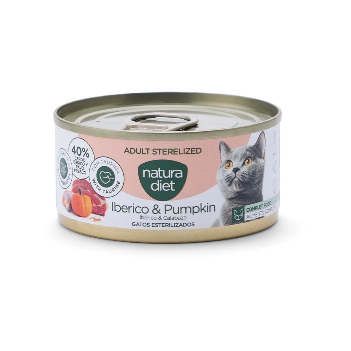 Natura Diet Cat Sterilized Iberico och pumpa 85 g Våtfoder för steriliserade katter
