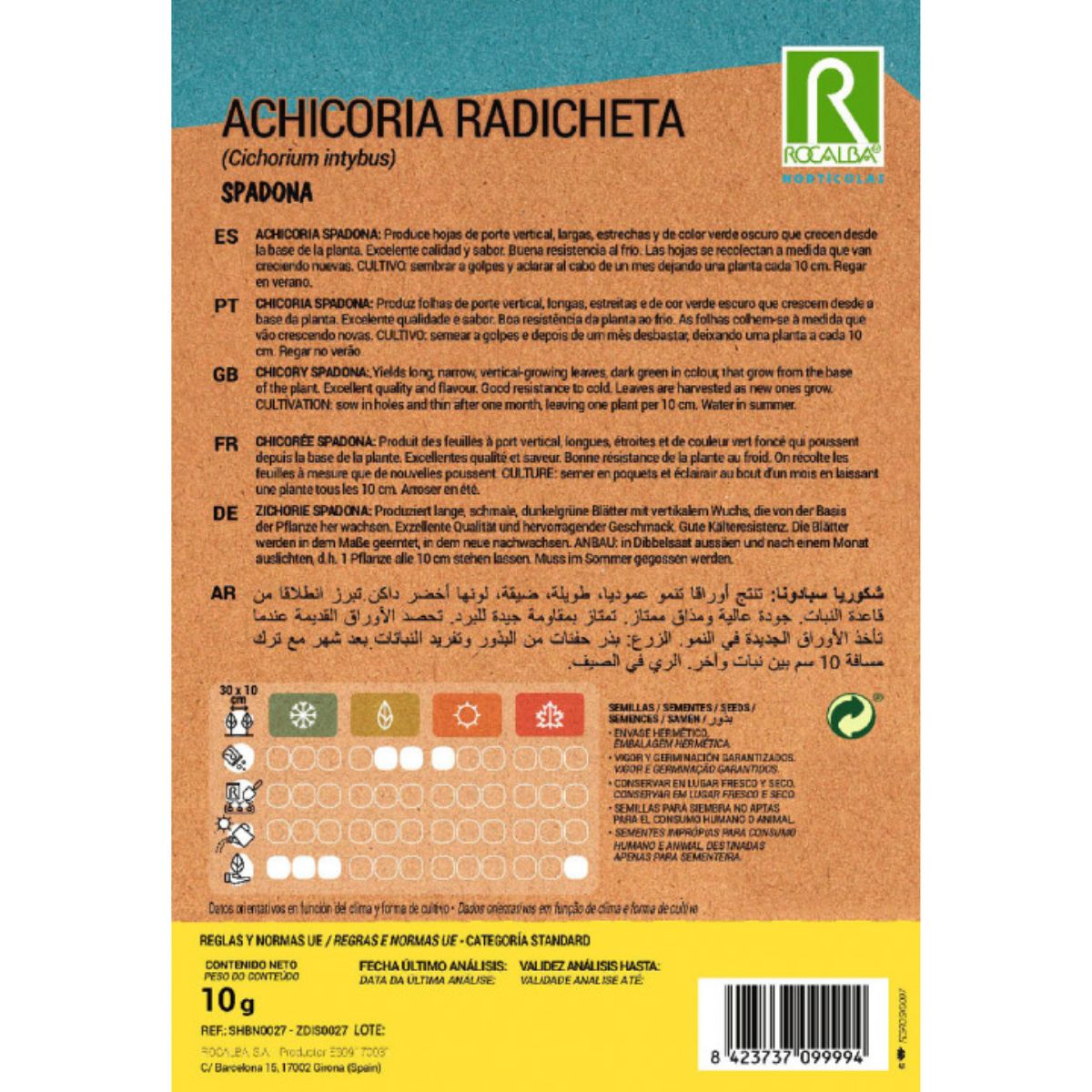 Semi di cicoria radicheta spadona