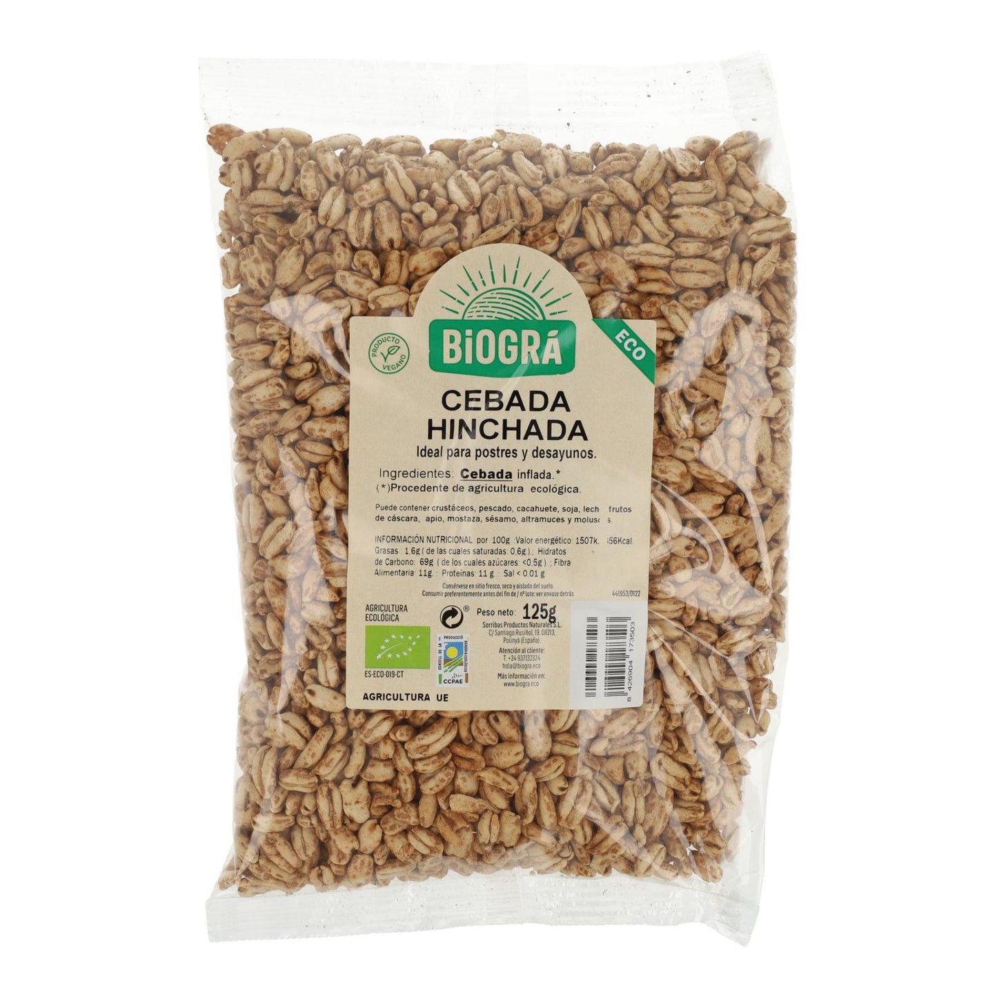 Orzo soffiato BIO senza zucchero Biogrà, 125 g