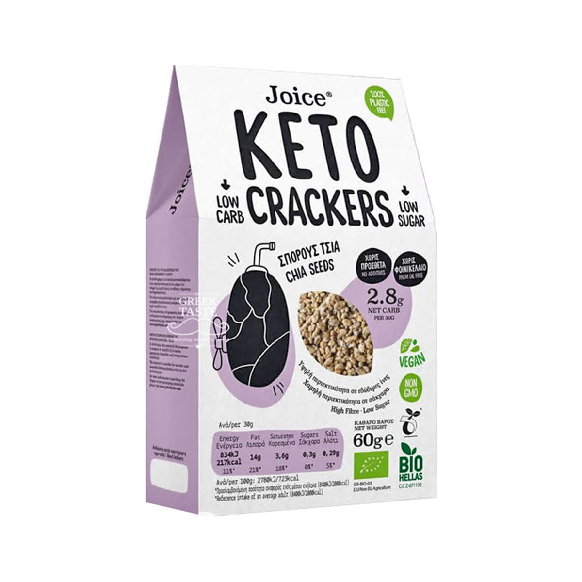 Keto crackers met chiazaad Joice Foods 60 g
