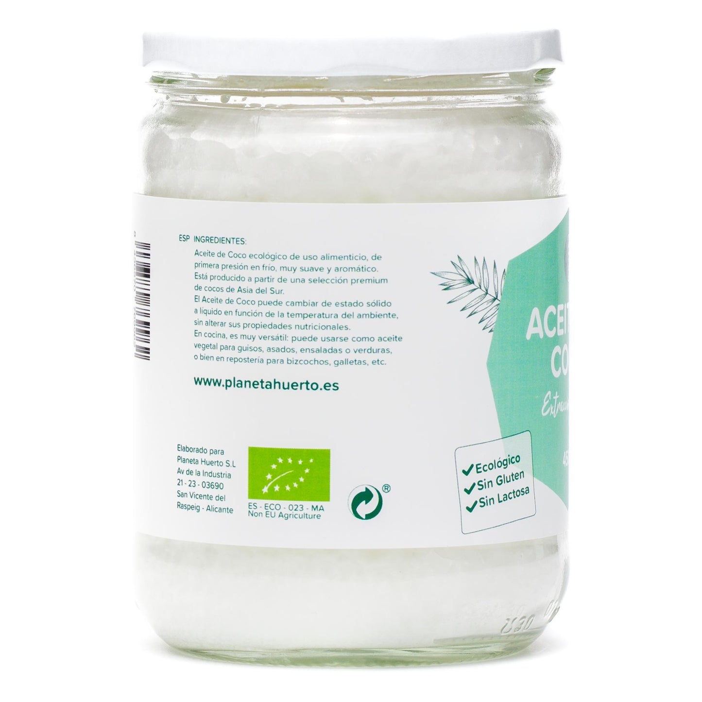 Olio di cocco vergine ECO Planeta Huerto 500 ml