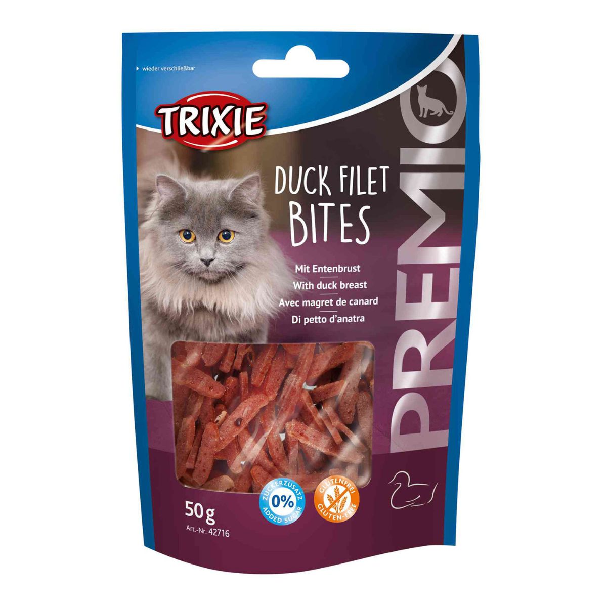 Przekąska PREMIO Duck Filet Bites, kaczka, 50 g