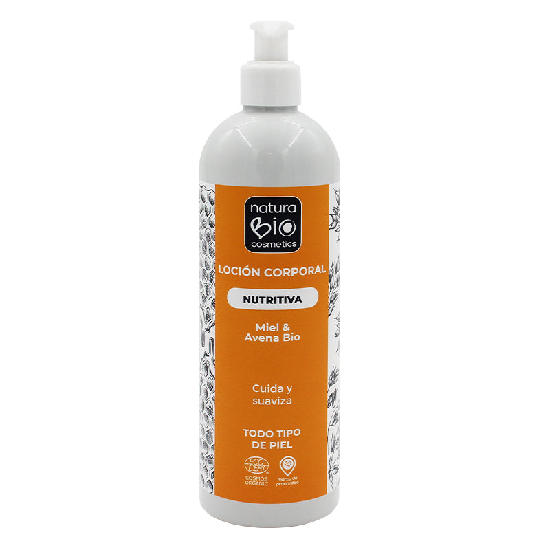 Lotion corporelle nourrissante au miel et à l'avoine bio Naturabio 500 ml