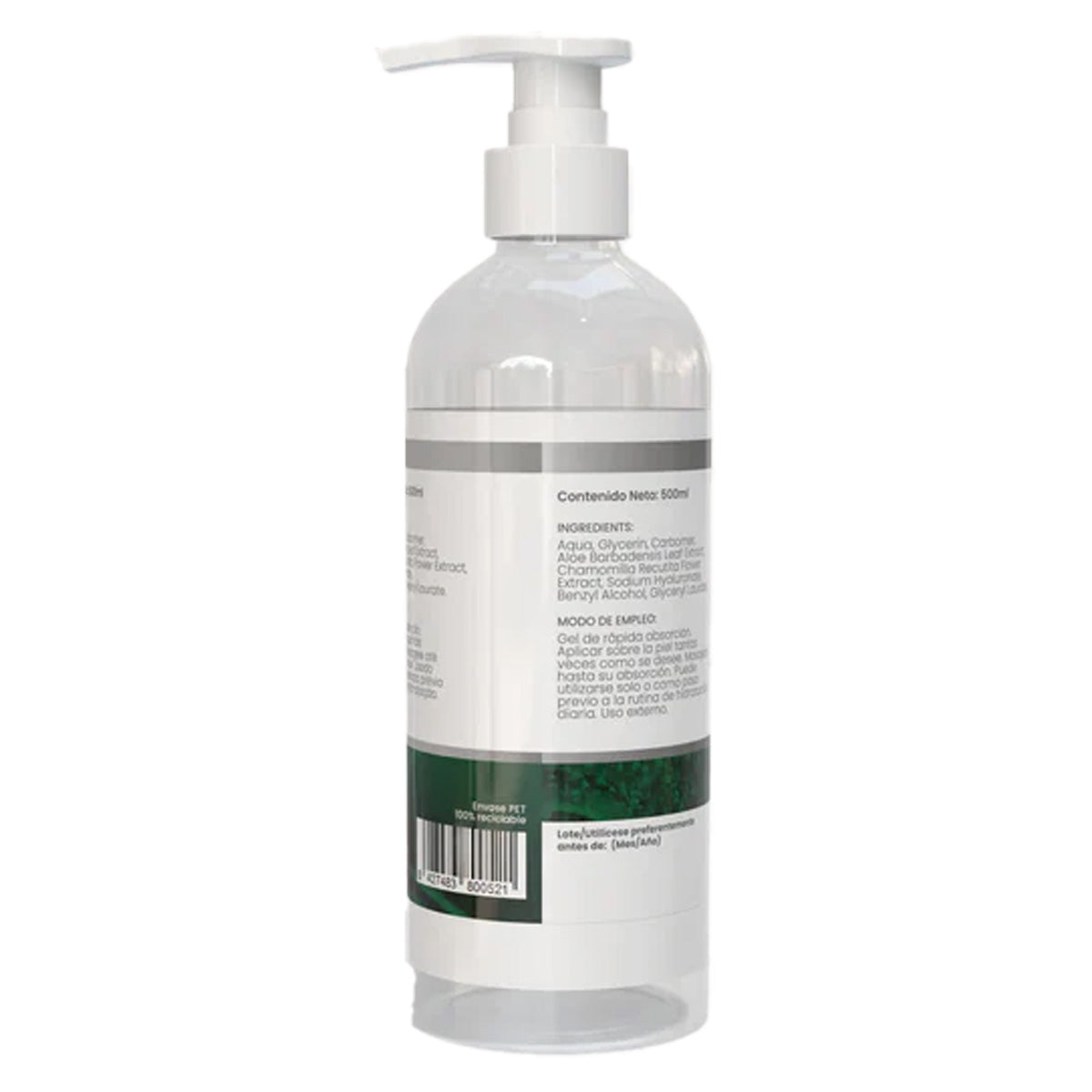 Ökologisches Aloe Vera Gel Sotya mit Kamille und Hyaluronsäure 500 ml