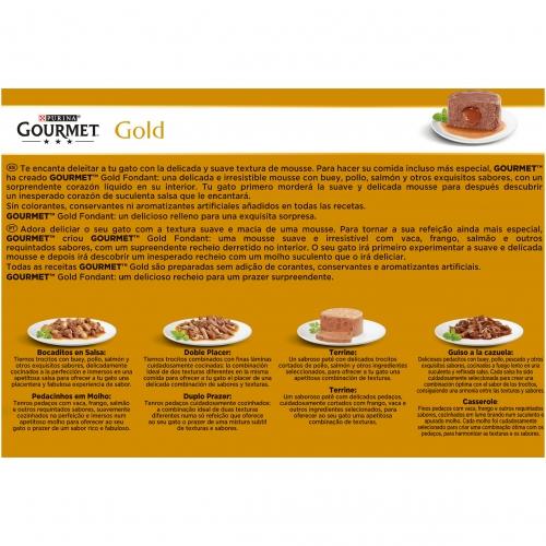 GOURMET GOLD Chicken, Beef, Tuna, Salmon Fondant Multipack 12 x 85 g
