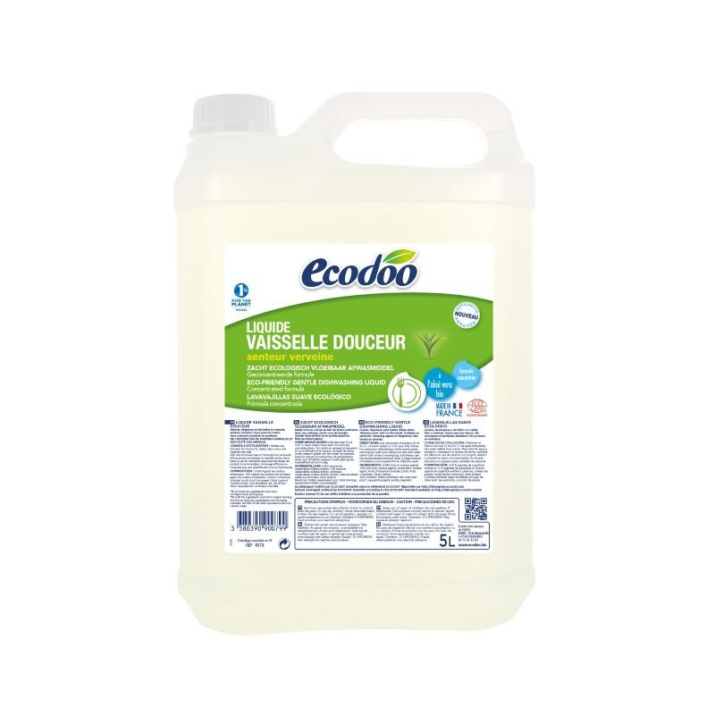 Liquide vaisselle doux à l'aloe vera et à la verveine Ecodoo 5 L