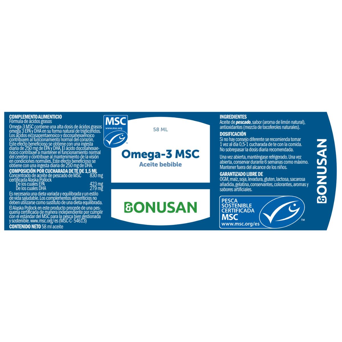 Bonusan MSC Omega-3 drinkable oil, 58 ml