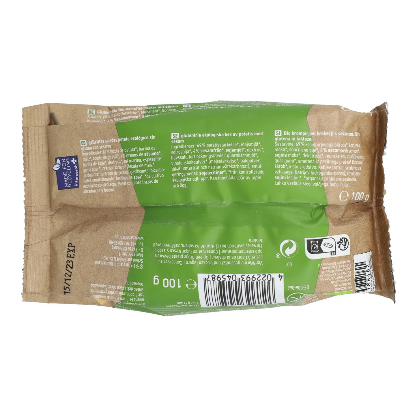 Schnitzer Gluten-Free Sesame Grissini Sticks 100 g