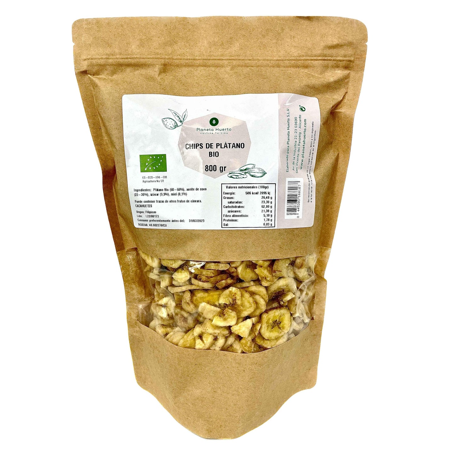 Chips de plátano ECO Planeta Huerto 800 g