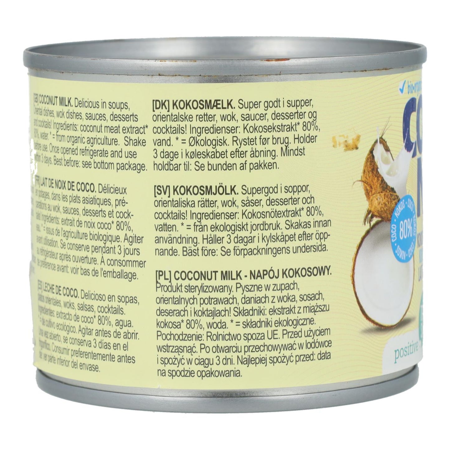 Kokosmjölk 80 % BIO Terrasana 200 ml