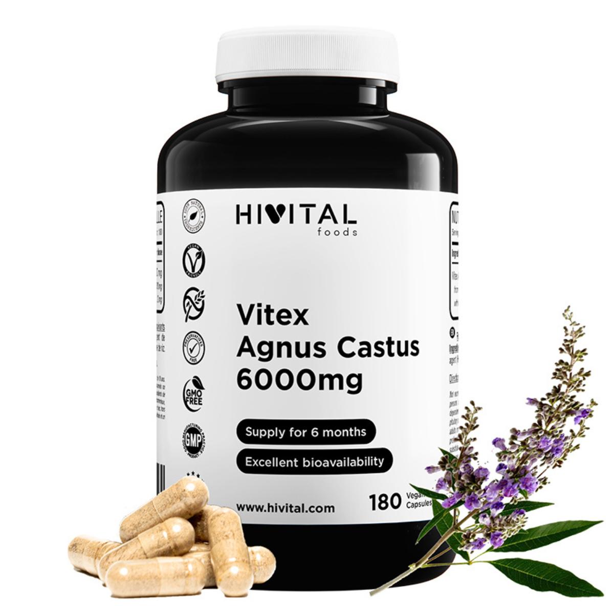 Vitex Agnus Castus 6000 mg Hivital 180 capsule vegane