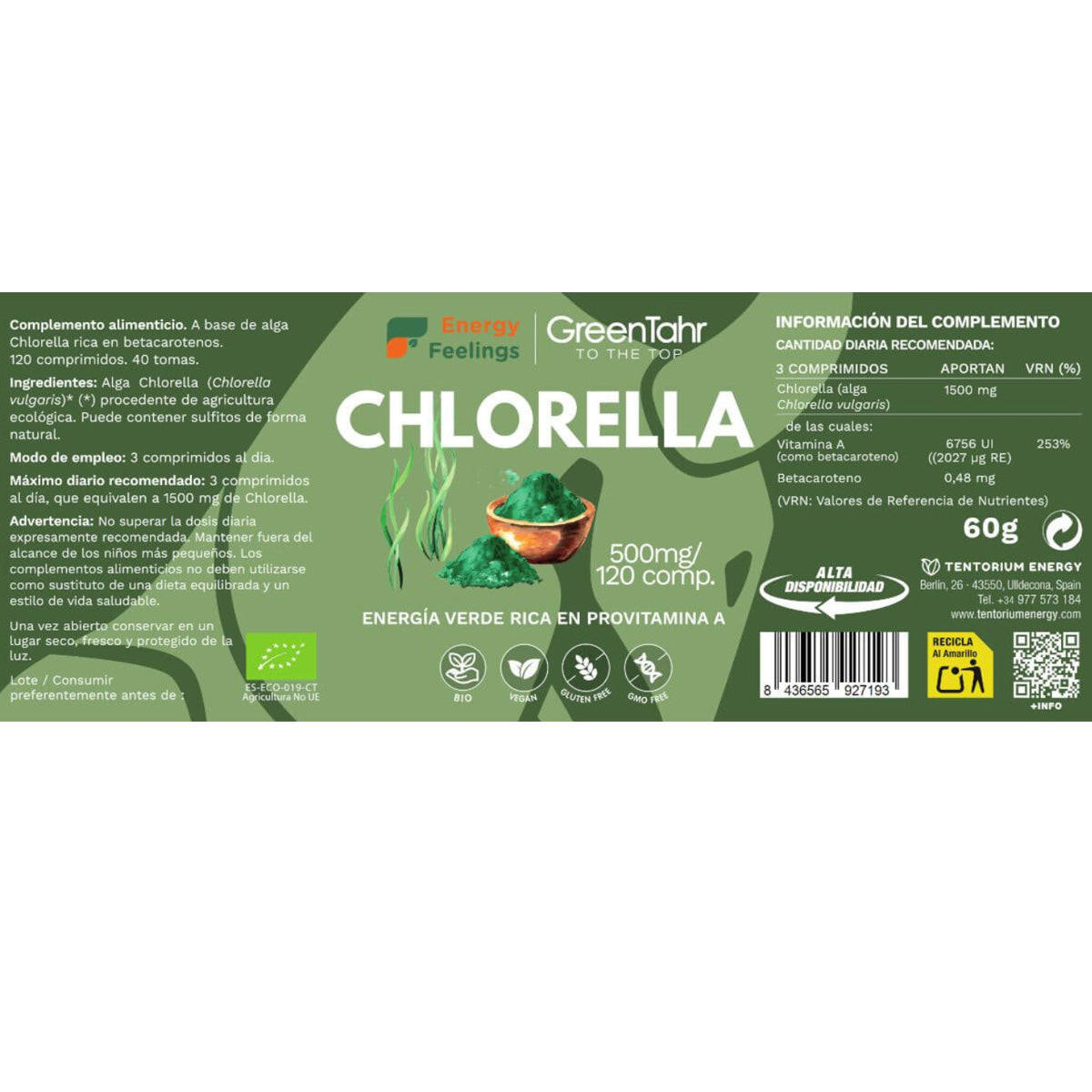 Chlorella ECO Energy Feelings 120 comprimés