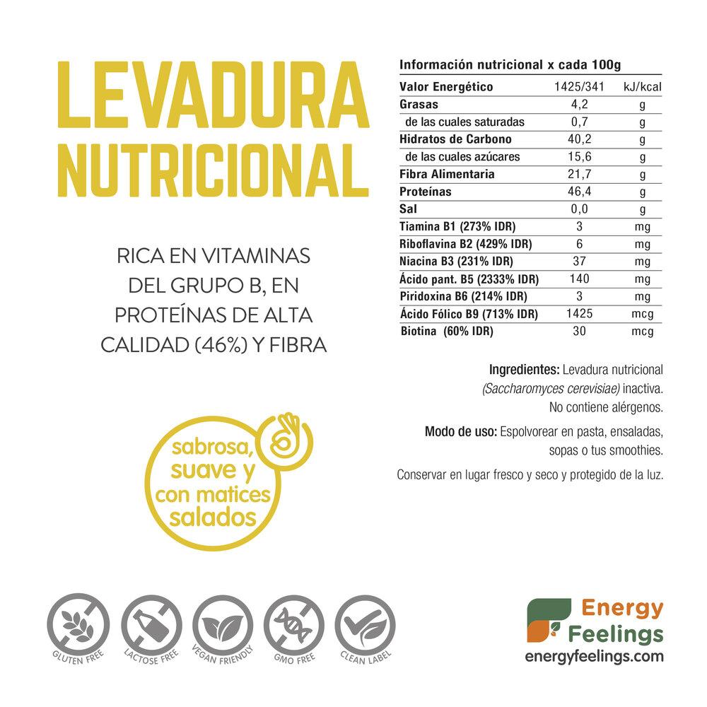 Confezione da 2 lieviti alimentari in fiocchi Energy Feelings 250 g
