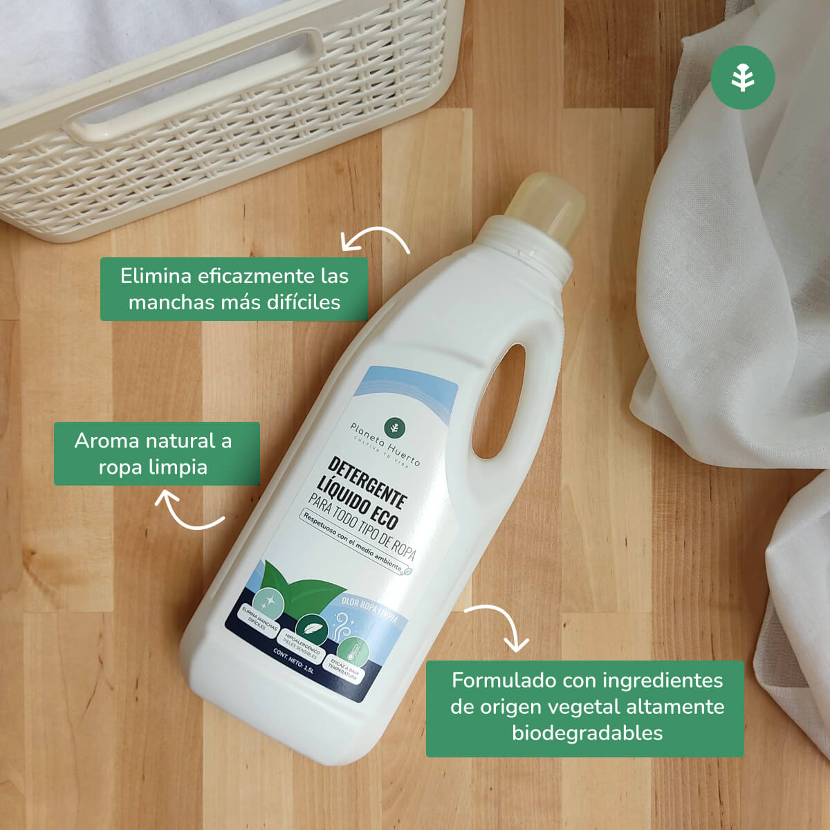 Liquid Laundry Detergent ECO Natural clean laundry scent Planeta Huerto 1,5 Litres