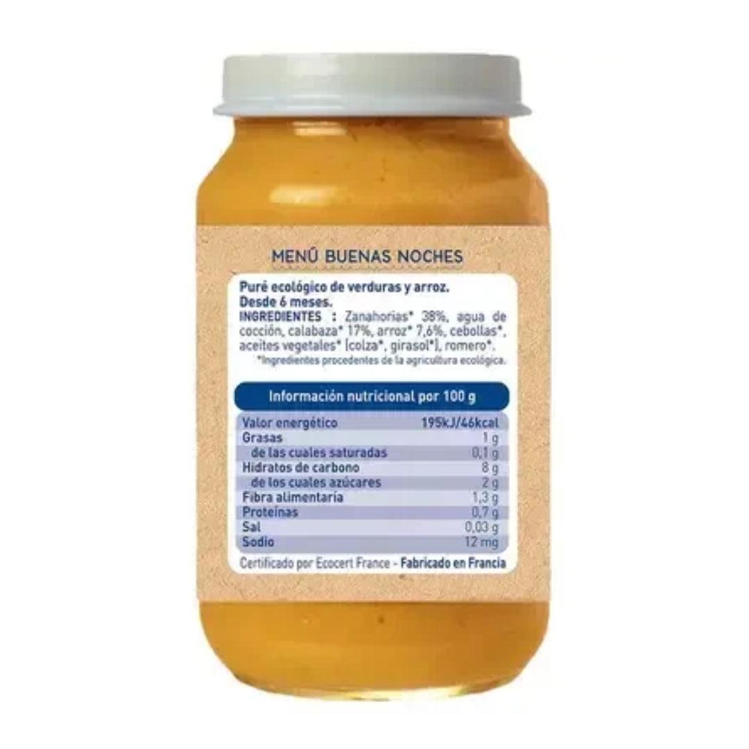 Babybio Organic Vegetables and Cereals Good Night Jars Pack 2 x 200 g