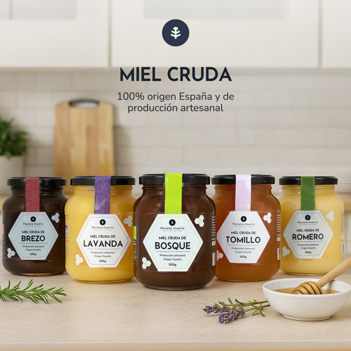 Pack 6x Miel Cruda de Mil Flores Planeta Huerto 1 Kg