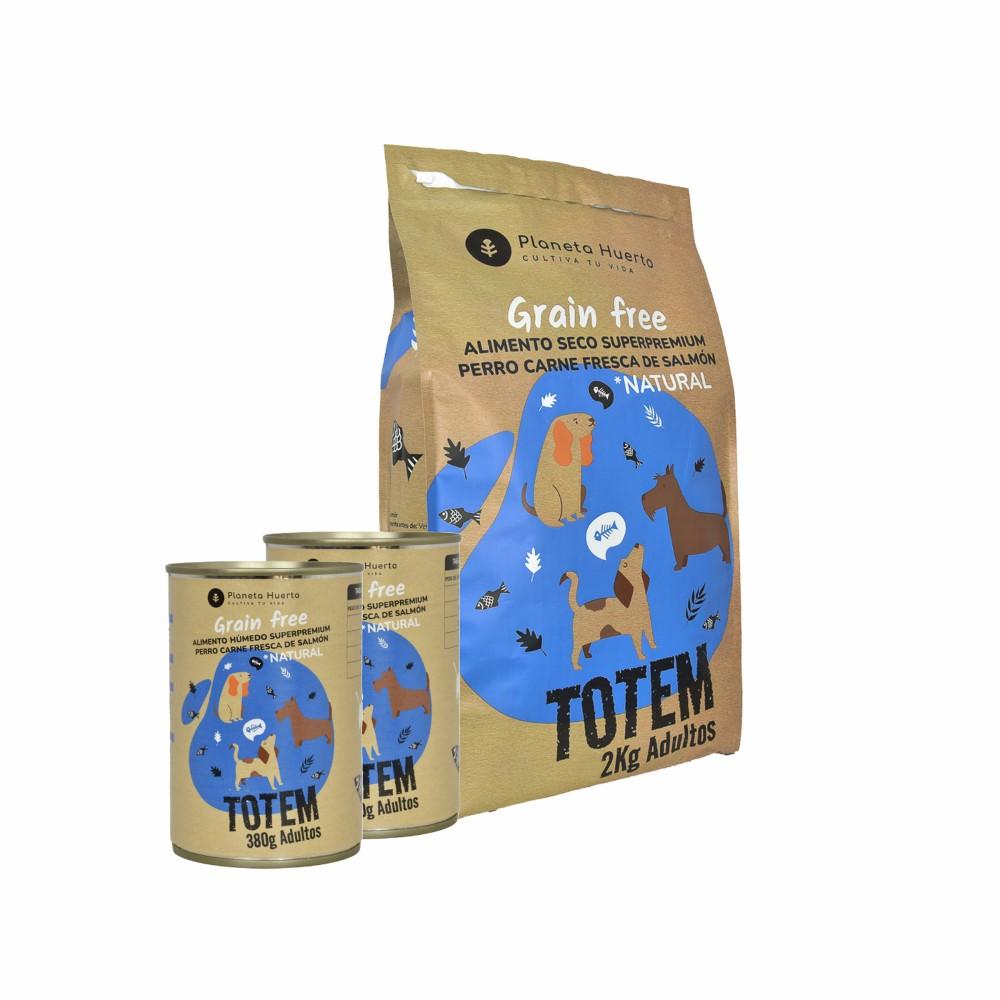 Confezione di cibo umido per cani Superpremium Salmon Planet Orchard Feed + (2 kg + 2 pz.)