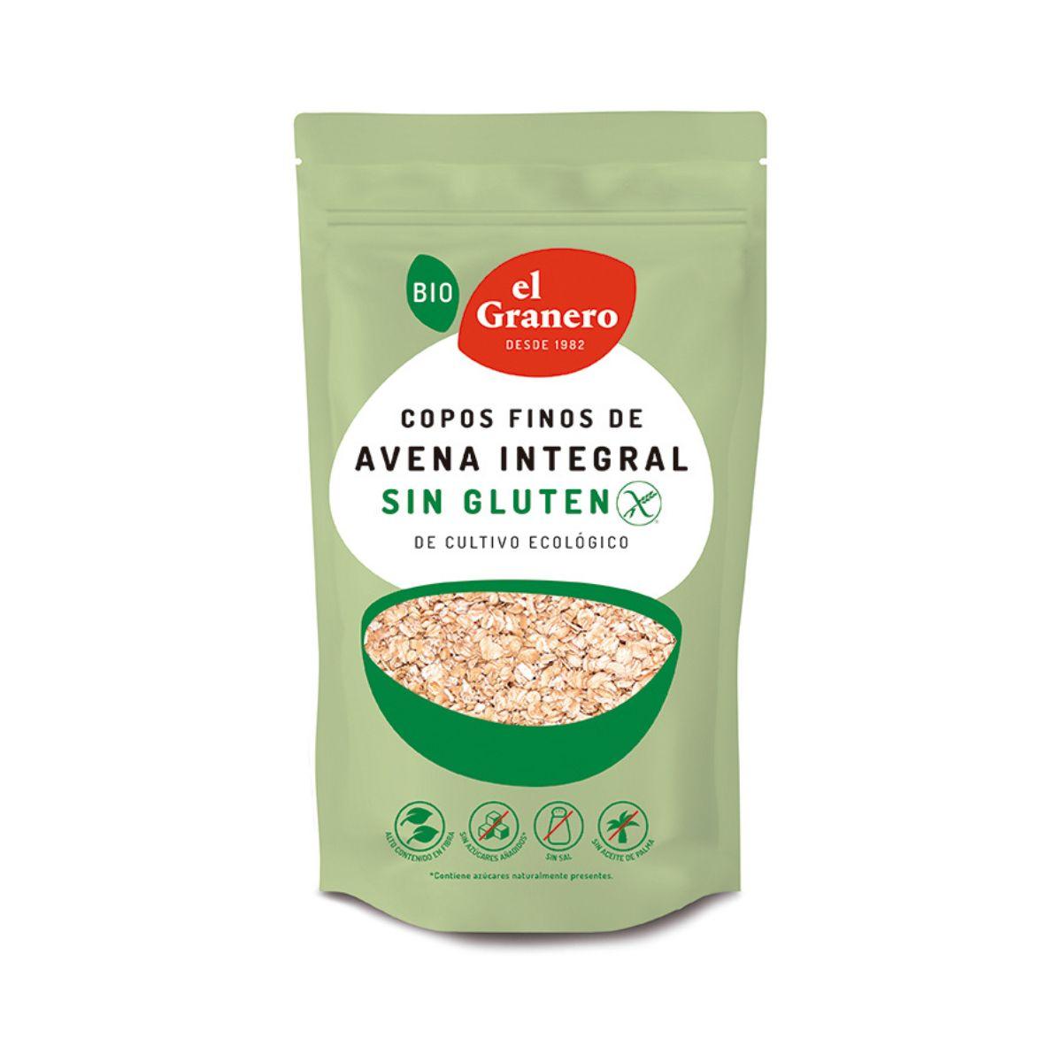 Feine glutenfreie Bio-Vollkornhaferflocken El Granero 500 g