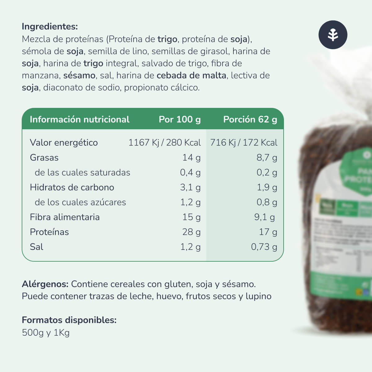 Förpackning 3x Planeta Huerto proteinbröd 500 g