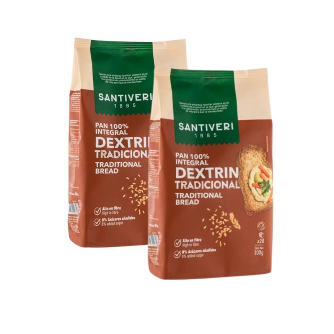 2-pack traditionellt dextrinbröd Santiveri 300 g