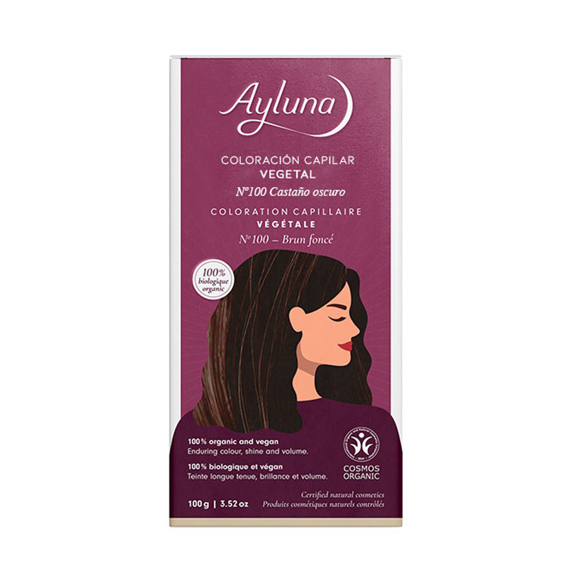 Barwnik roślinny 100 ciemny kasztanowy Ayluna, AYLUNA, 100 g