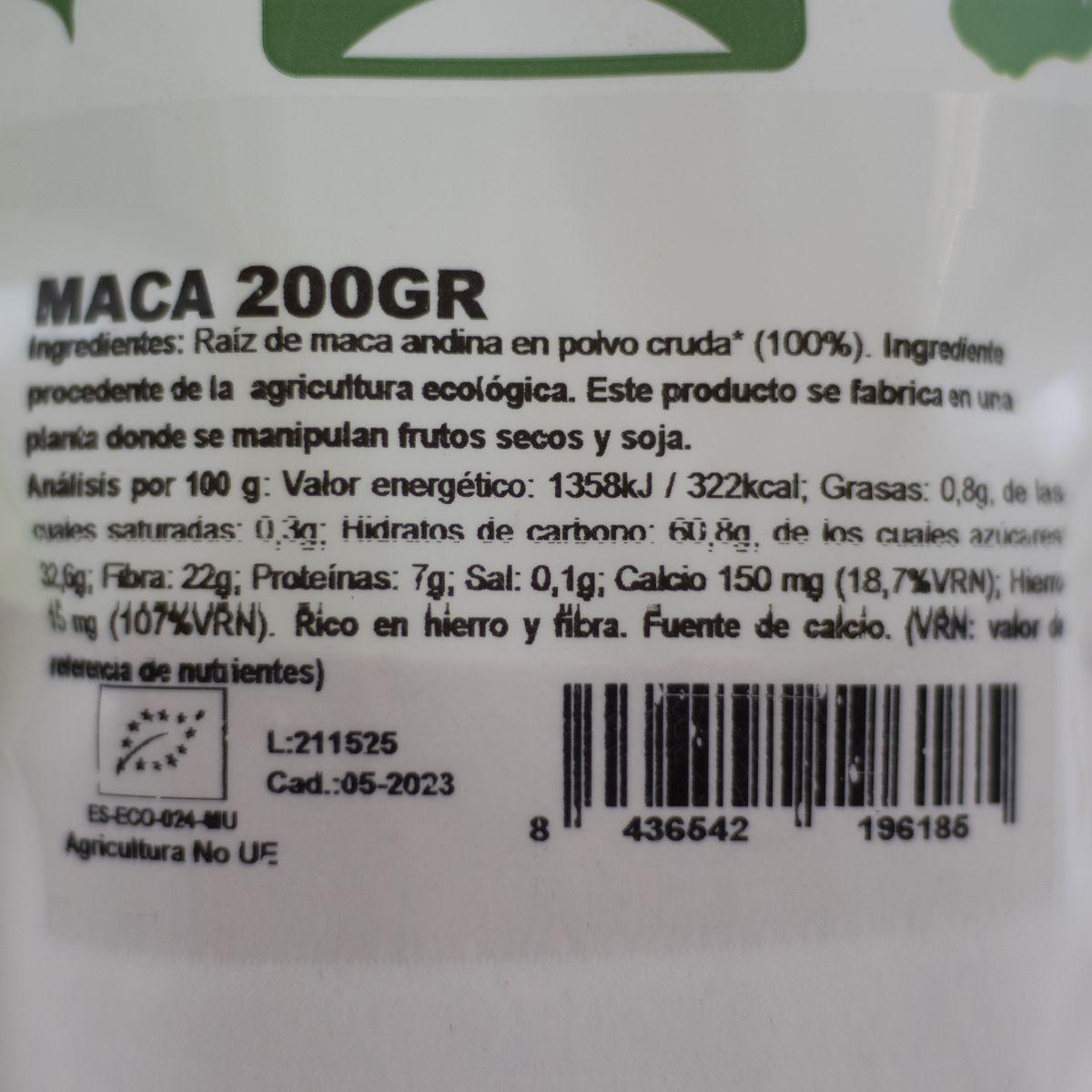 Organic Maca Naturgreen 200 g