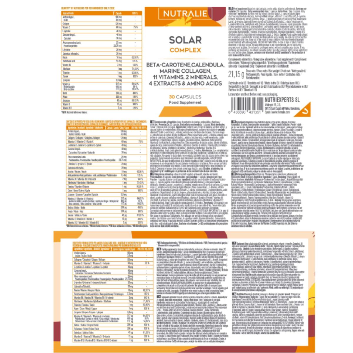 Complexe solaire avec collagène bronzant et protecteur Nutralie 30 gélules