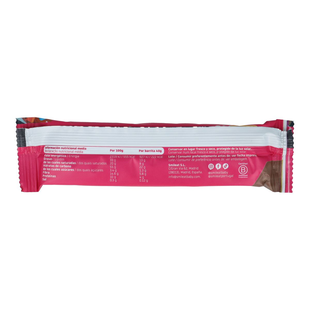 Schokoladenwaffelriegel ECO Smileat 40 g