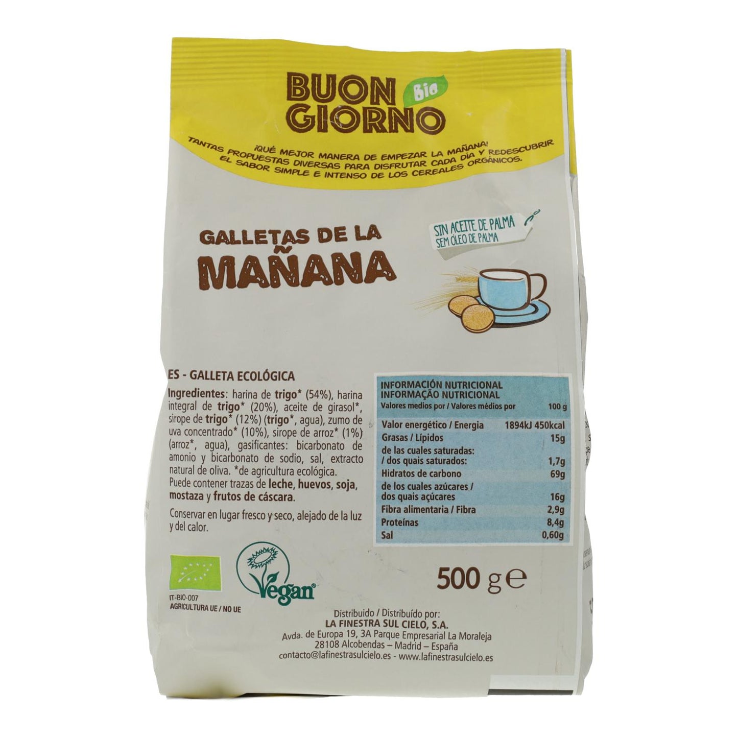 Veganska morgonkakor "Buon Giorno" La Finestra Sul Cielo 500 g