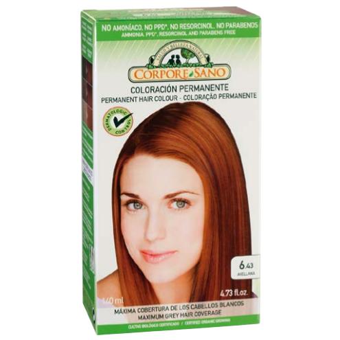 Permanent hårfärg nr 6.43 hasselnöt Corpore Sano 140 ml