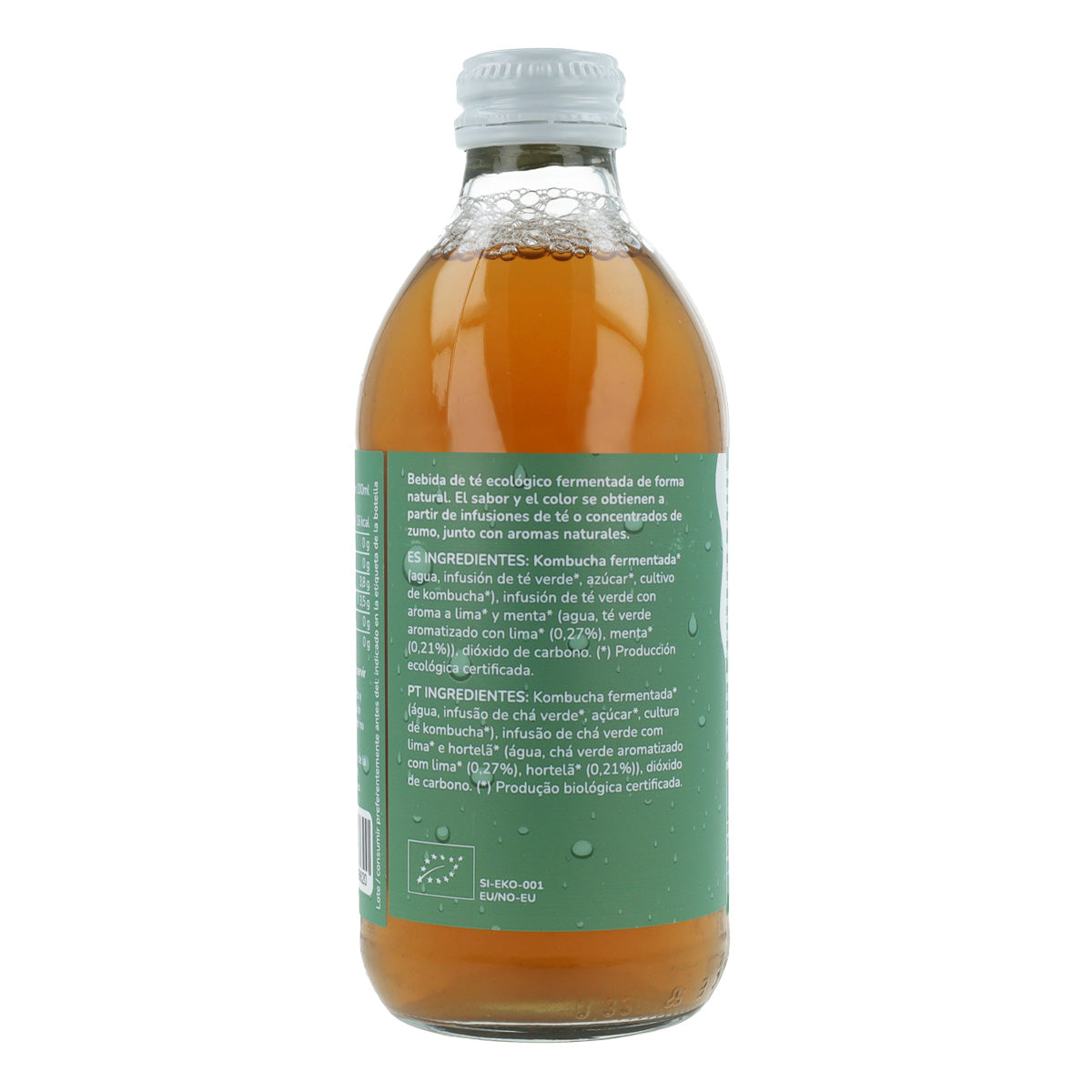 Opakowanie 6x Kombucha ECO zielona herbata i limonka Planeta Huerto 330 ml