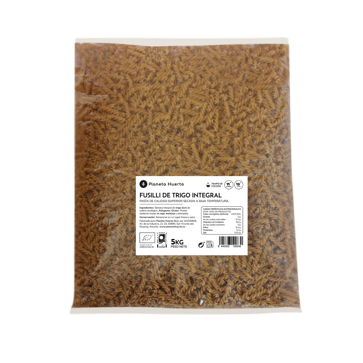 Fussilli aus Vollkornweizen ECO Planeta Huerto 5 kg