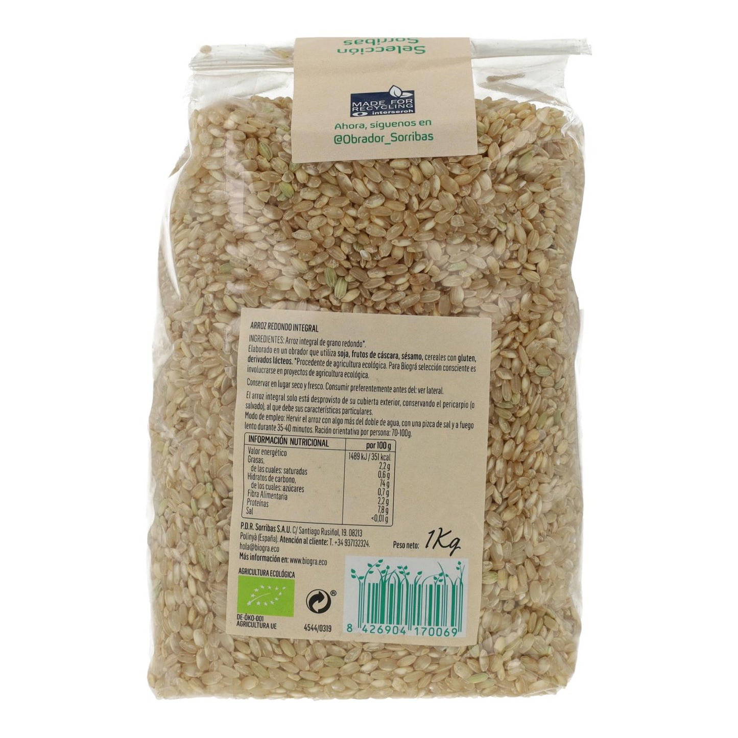 Ryż pełnoziarnisty okrągłoziarnisty Biográ, 1 kg