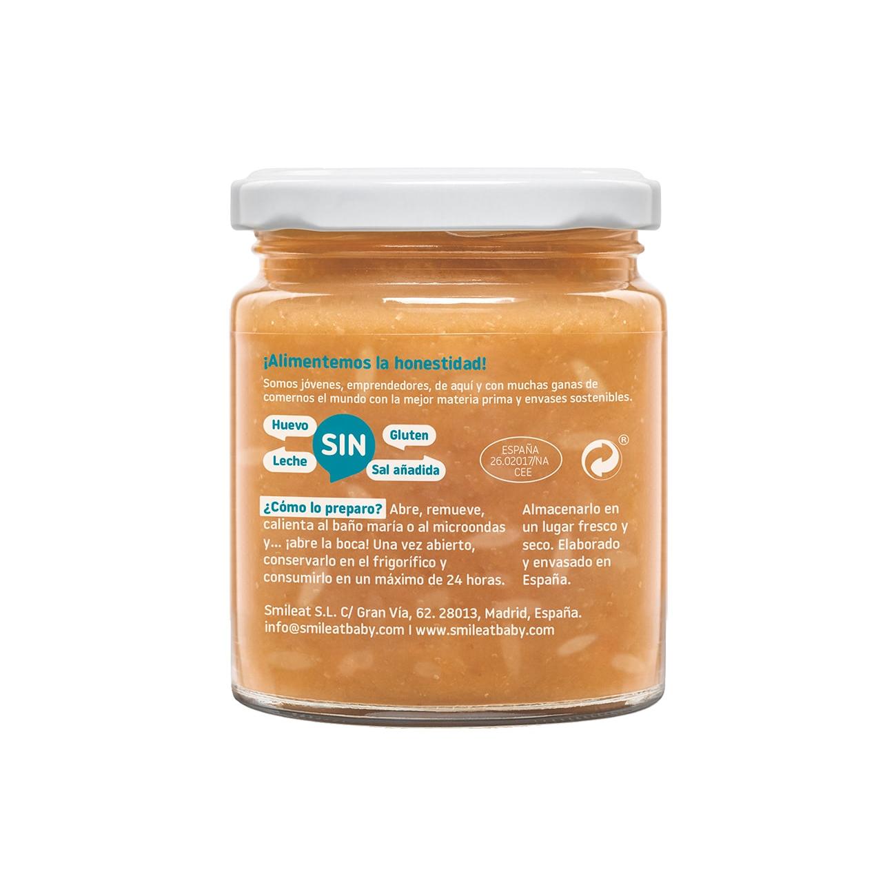 12-pack burkar med ekologisk ris med lax och ärtor Smileat, 230 g