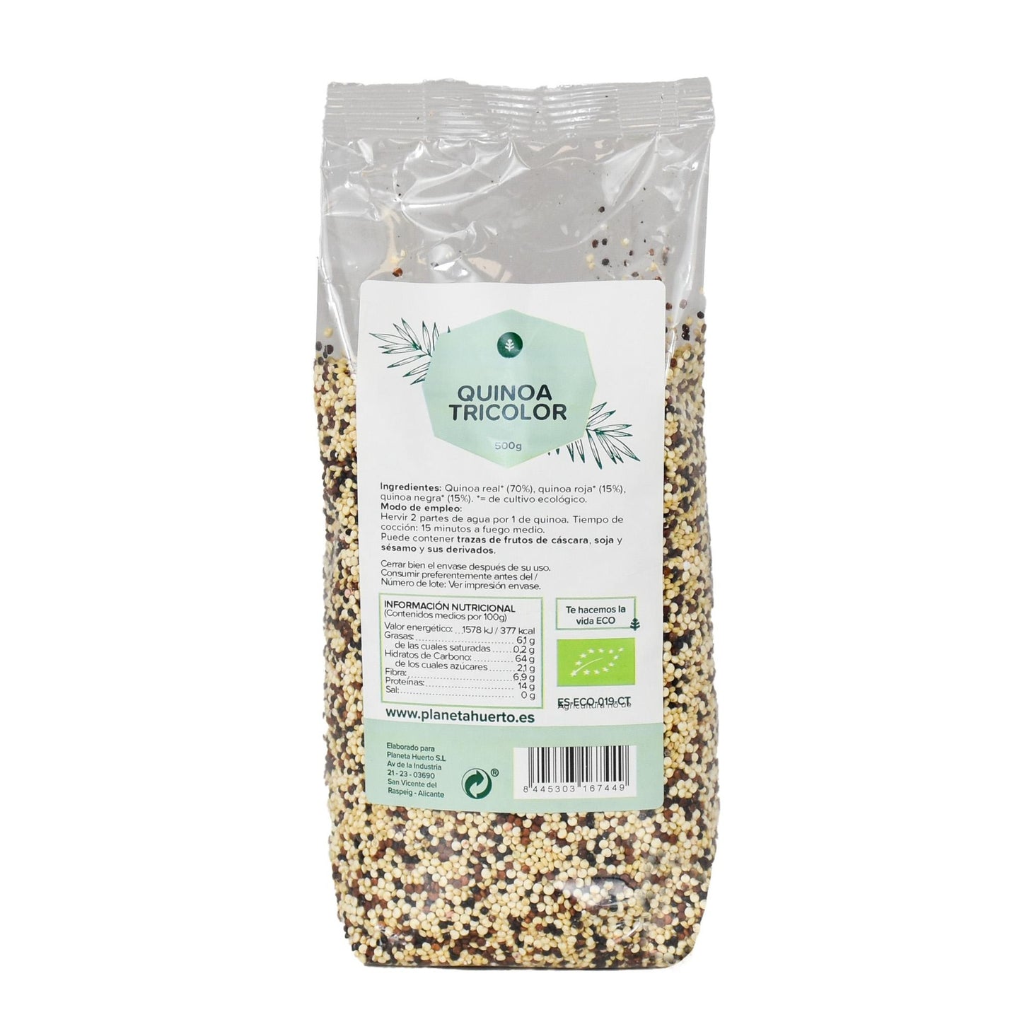 Opakowanie 10x Trójkolorowa komosa ryżowa ECO Planeta Huerto 500 g