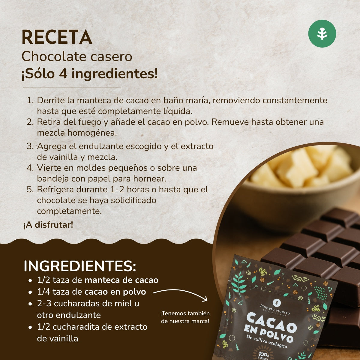 Masło kakaowe w waflach ECO Planeta Huerto 250 g