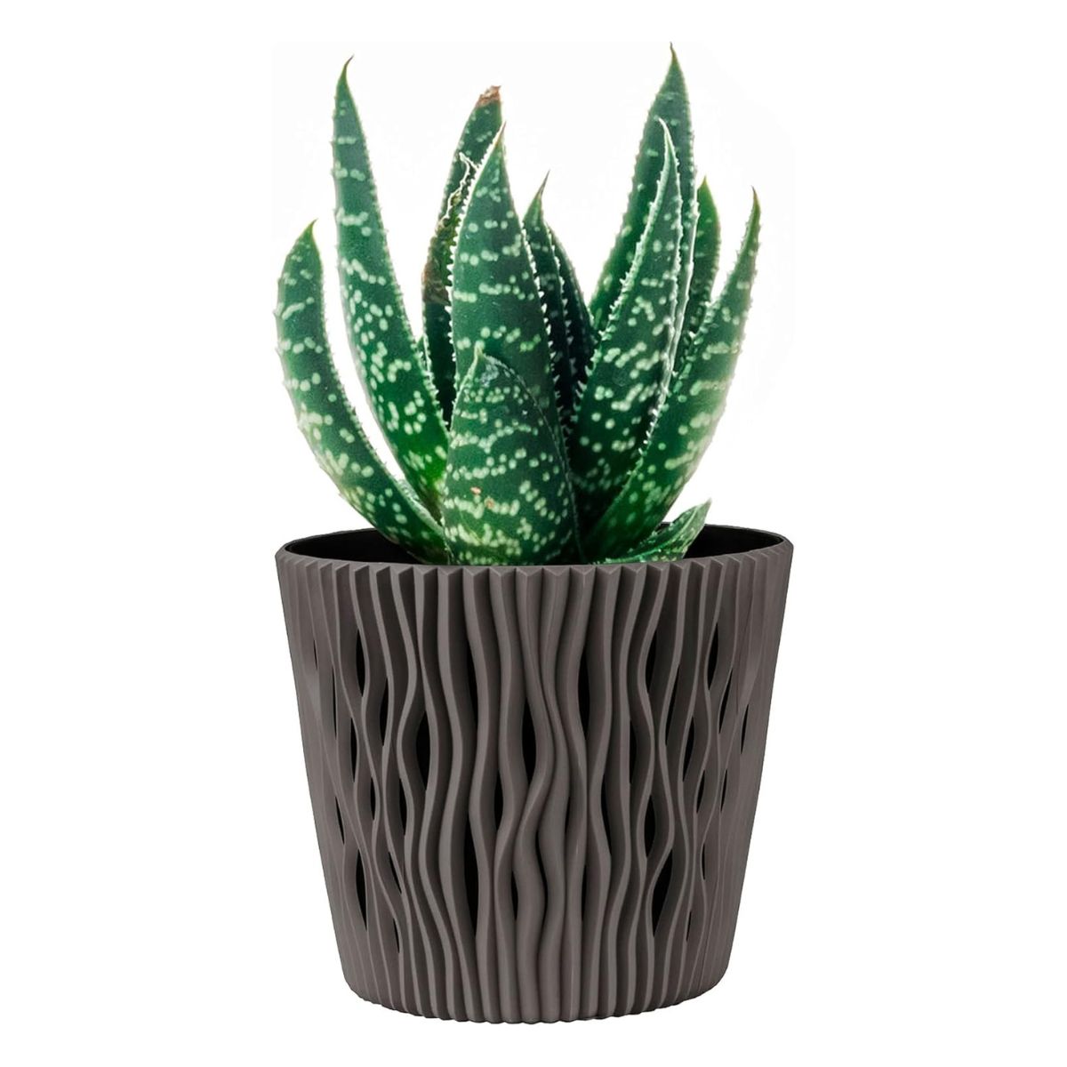 Vaso Duna con inserto grigio talpa D 16 x 14