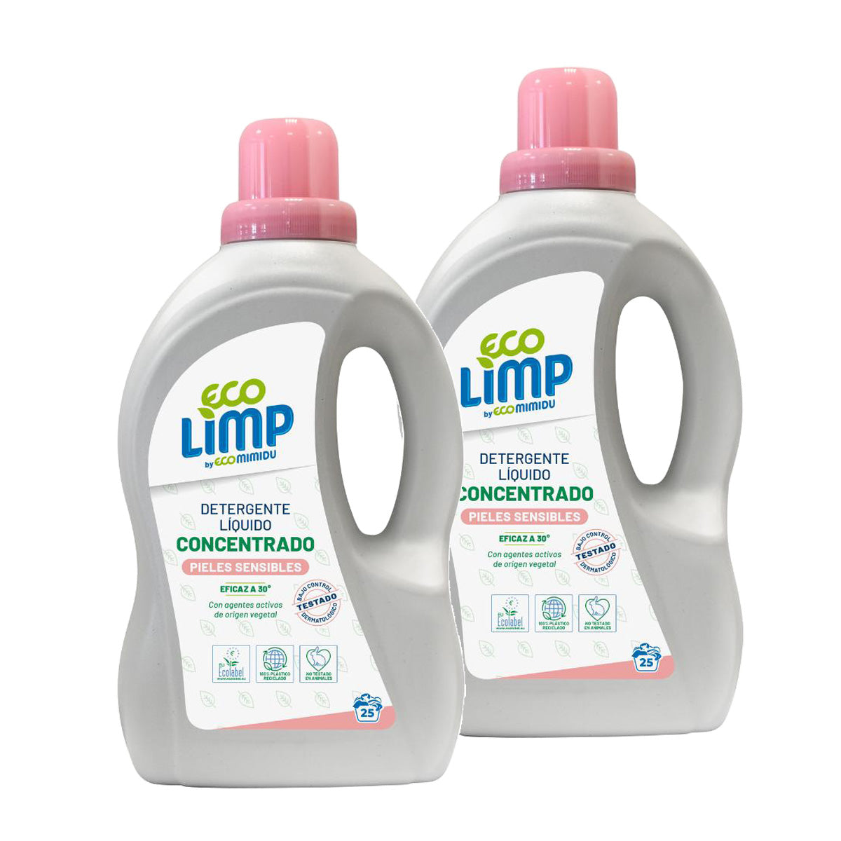 Pakket 2x vloeibaar wasmiddel voor de gevoelige huid Mimidu ECO 25 doses
