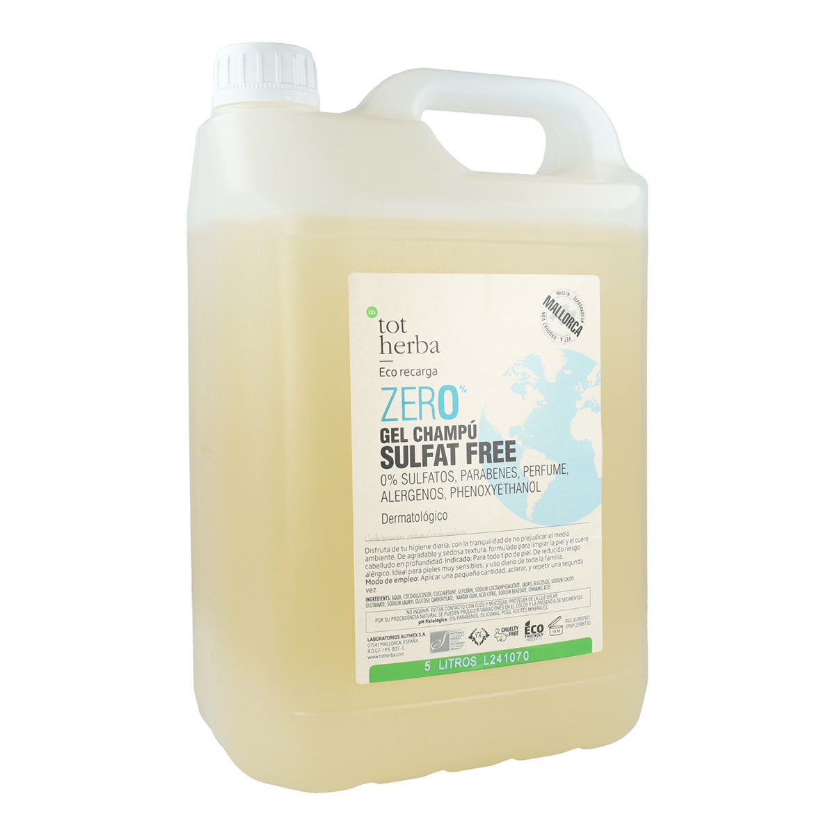 Sulphate-Free Shampoo Gel Zero Tot Herba 5 litres