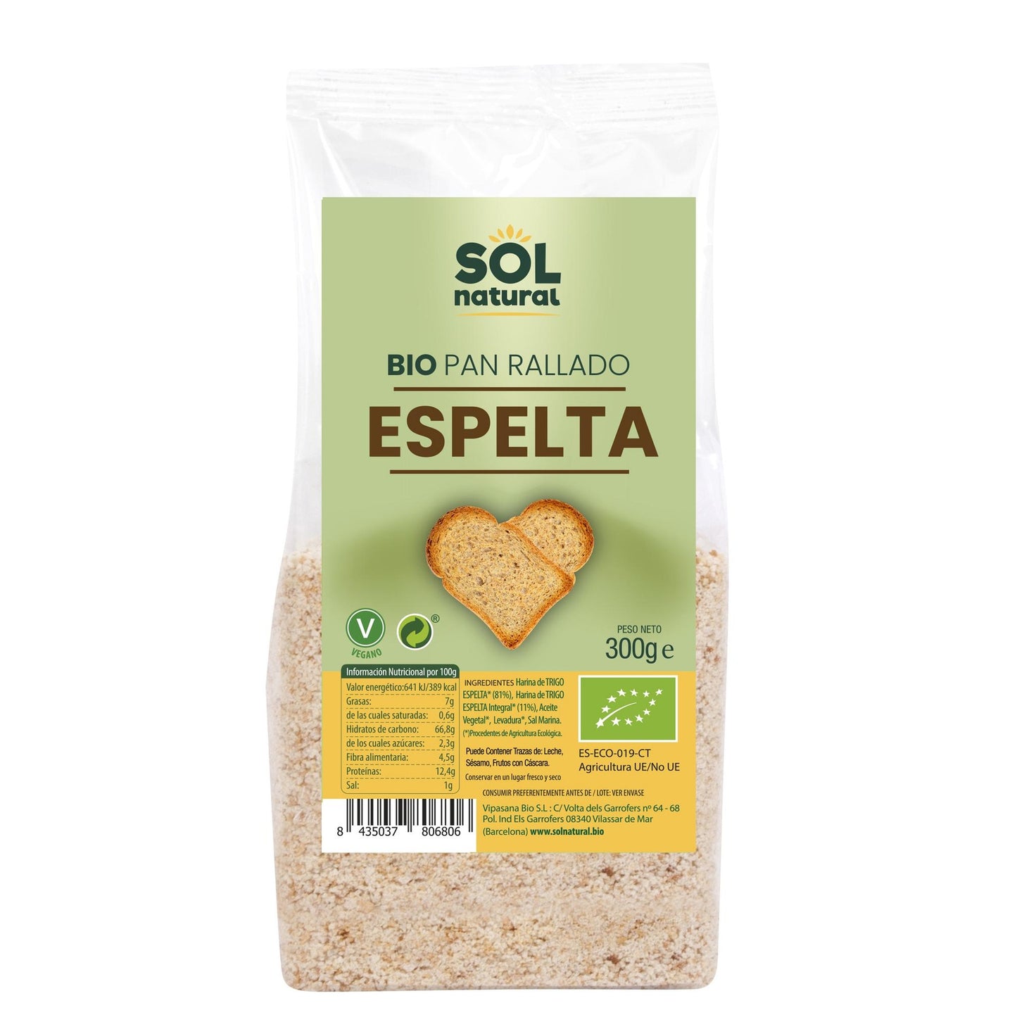 Biologische speltkruimels Sol Natural 300 g
