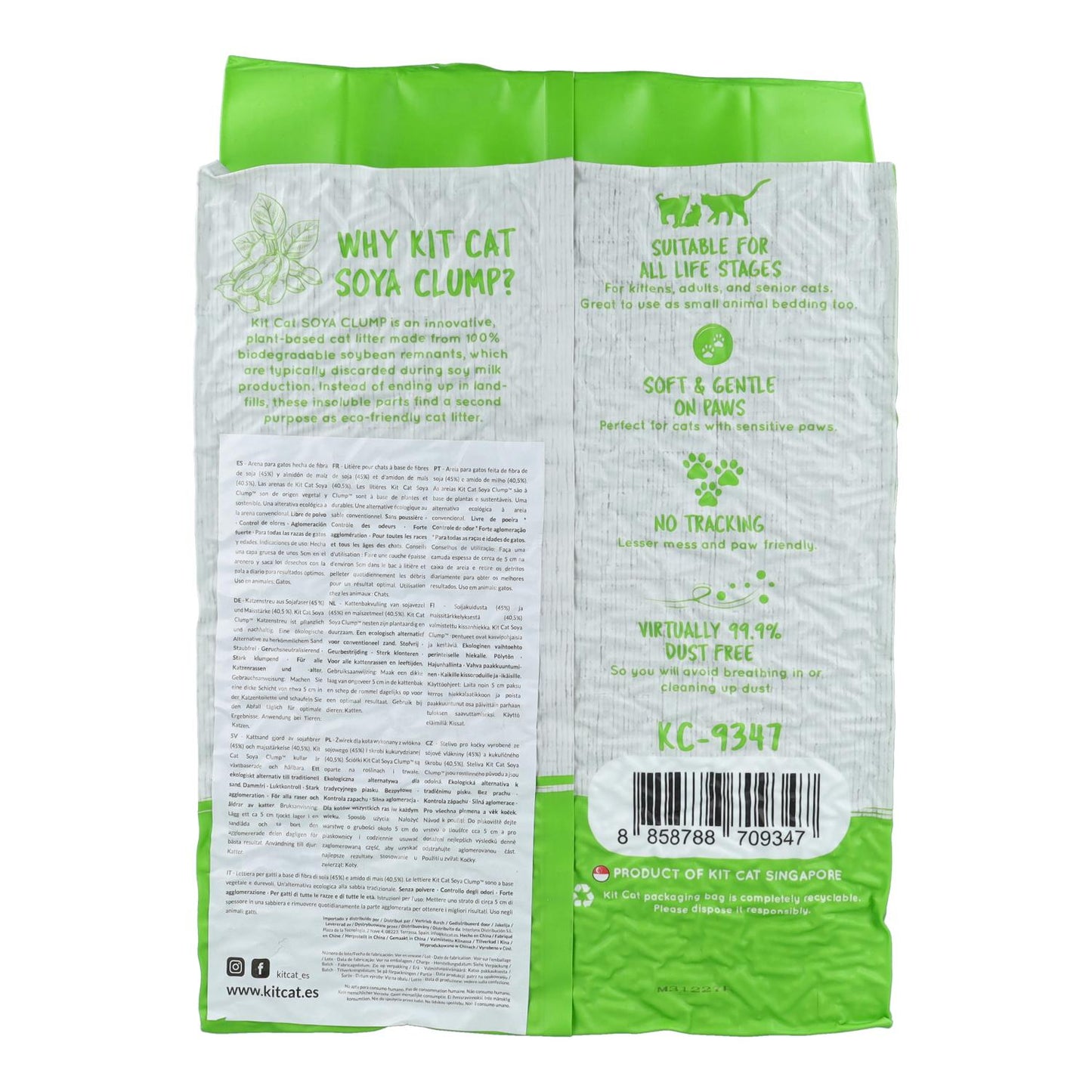 Kit Cat Arena Eco SoyaClump - Green Tea 7 L Kattströ
