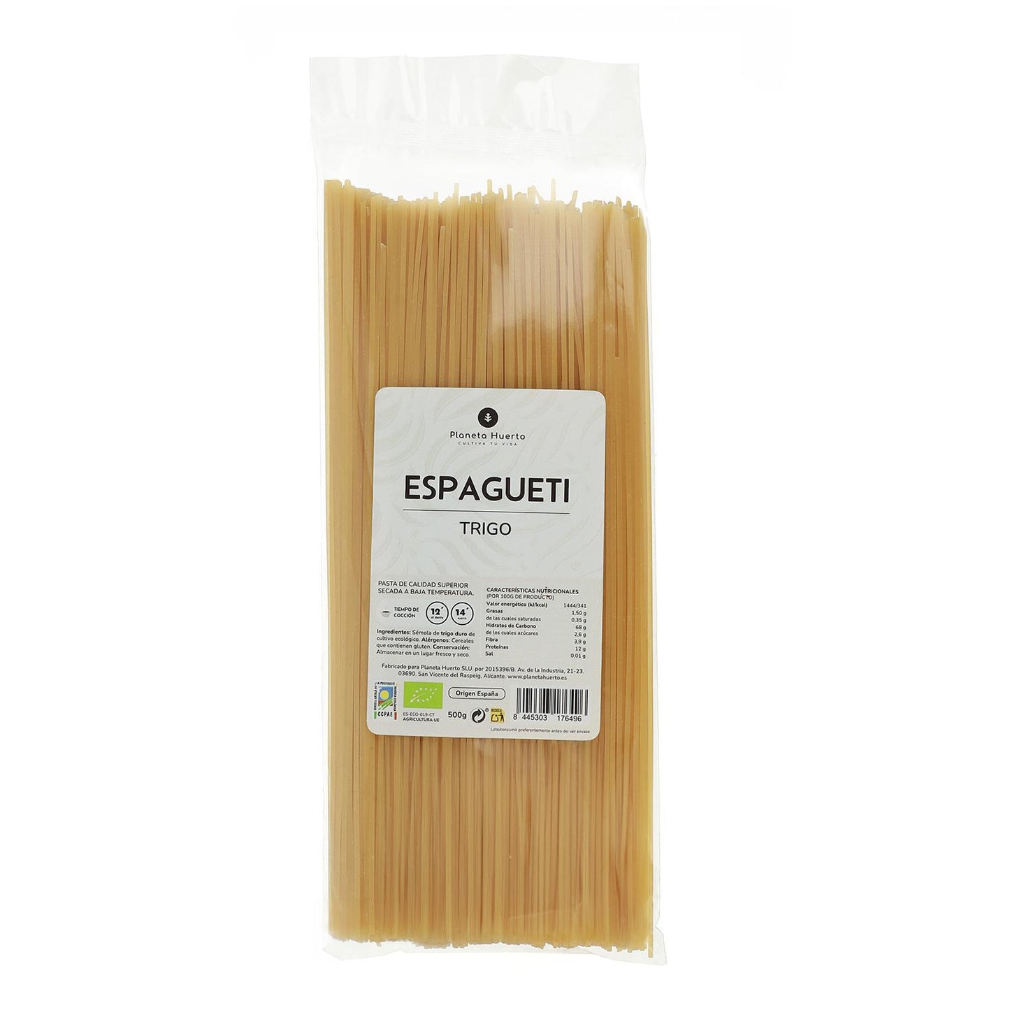 Spaghetti de blé ECO Planeta Huerto 500gr