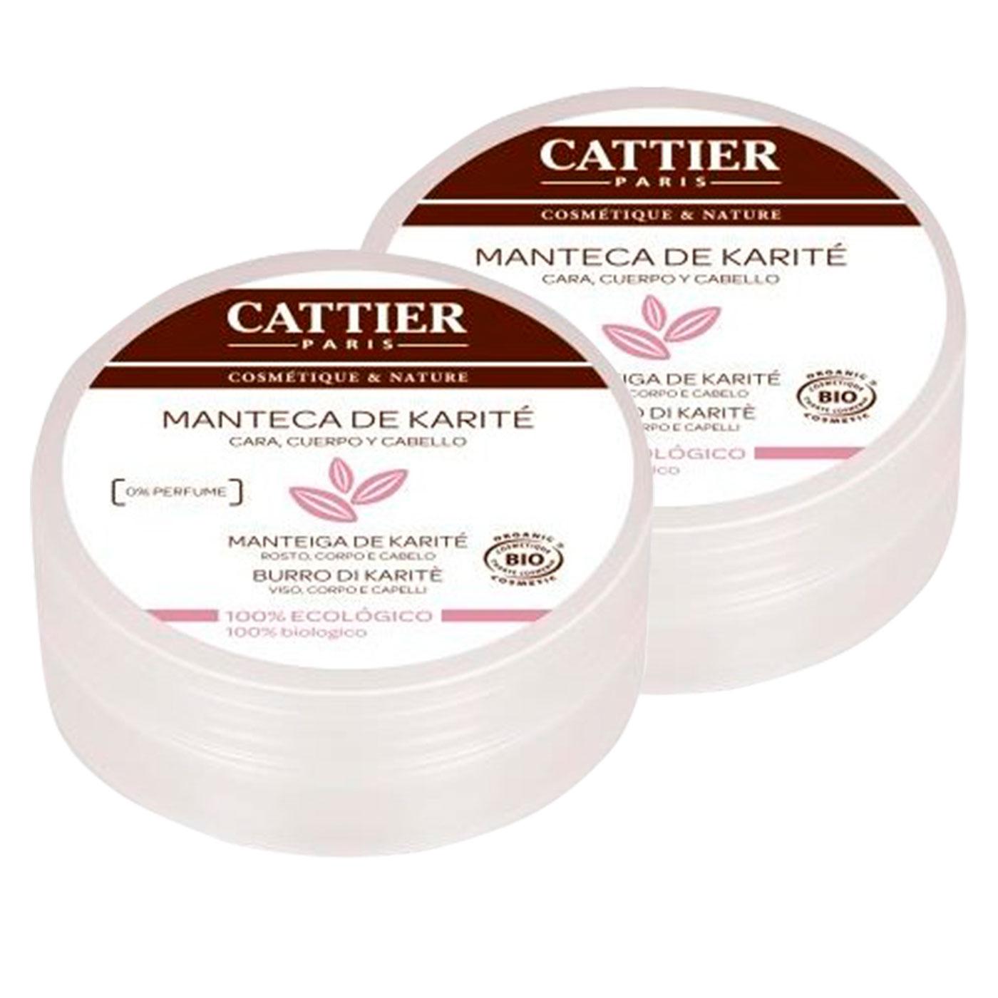 Confezione da 2 burri di karité biologici Cattier 100 g