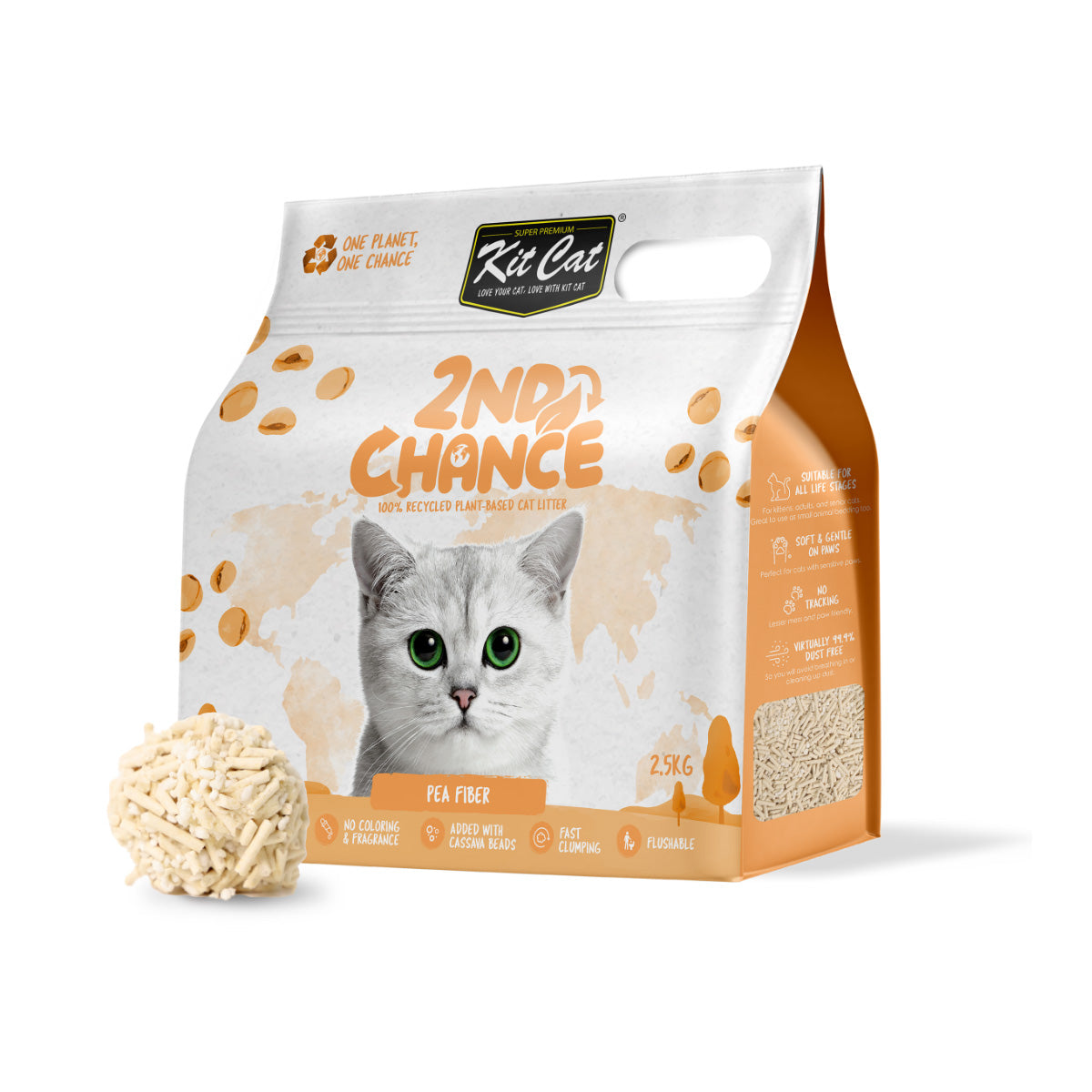 Kit Cat Arena Eco 2nd Chance - Pea Fiber (Original) 2,5 kg Ärt- och maniokskal